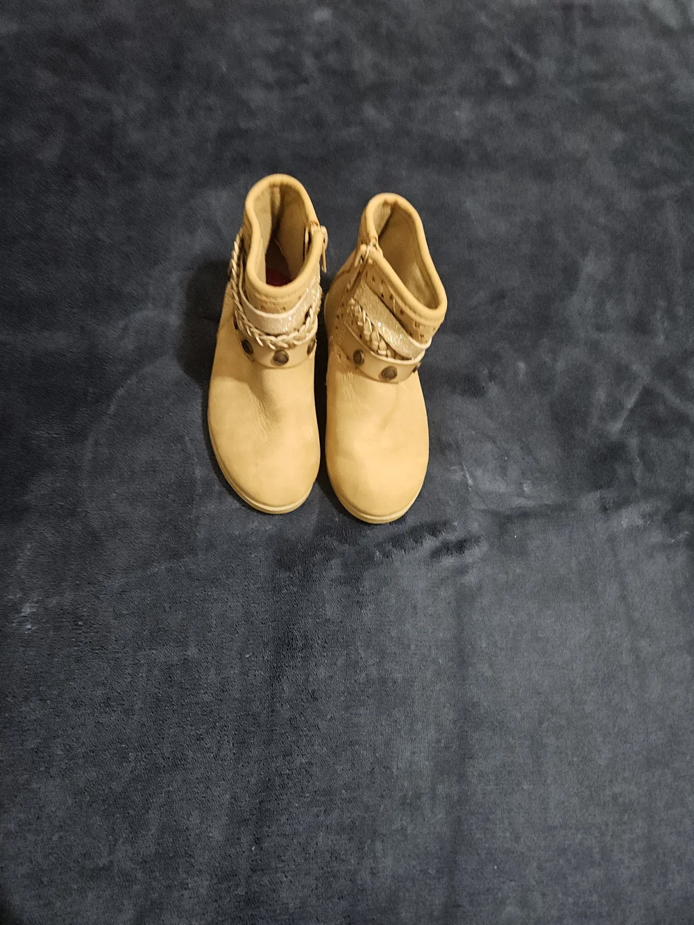 Blowfish Kids Tan Ankle Boots with Braided Strap